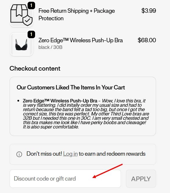 “How to apply a ThirdLove promo code”